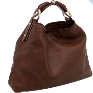 Gucci By Tom Ford Brown Leather Horsebit Bag